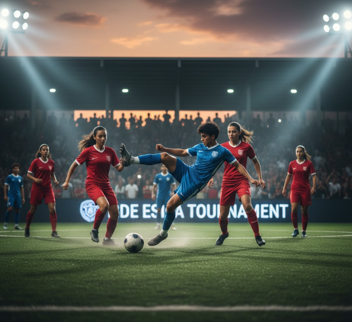 Match de football avec des joueurs en action